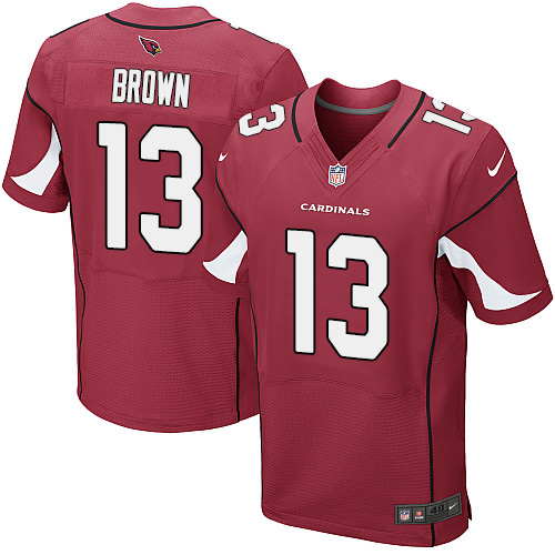 Men's Elite Jaron Brown Nike Jersey Red Home - #13 NFL Arizona Cardinals